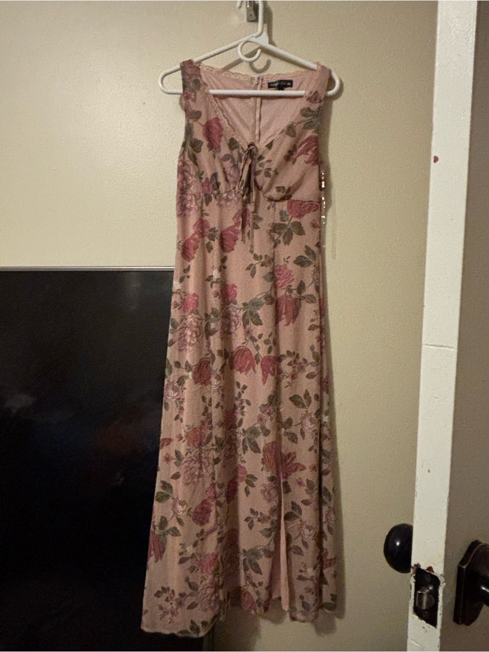 Crystal Doll Blush Pink Floral Maxi Dress